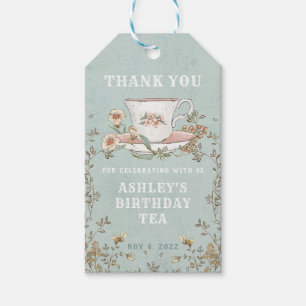 Wildblume Tea Party Danke Tags Geschenkanhänger