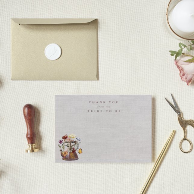 Wildblume Tee Party Brautparty Dankeskarte (Von Creator hochgeladen)