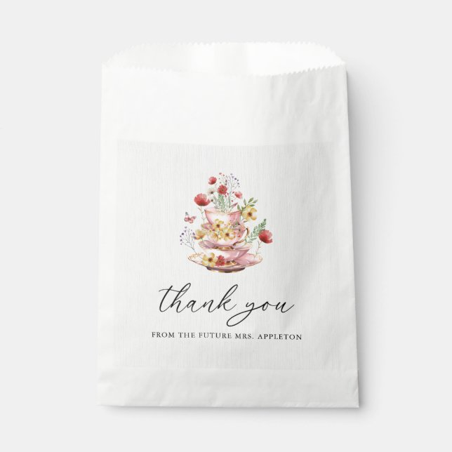 Wildblume Tee Party Brautparty Vielen Dank Geschenktütchen (Vorderseite)