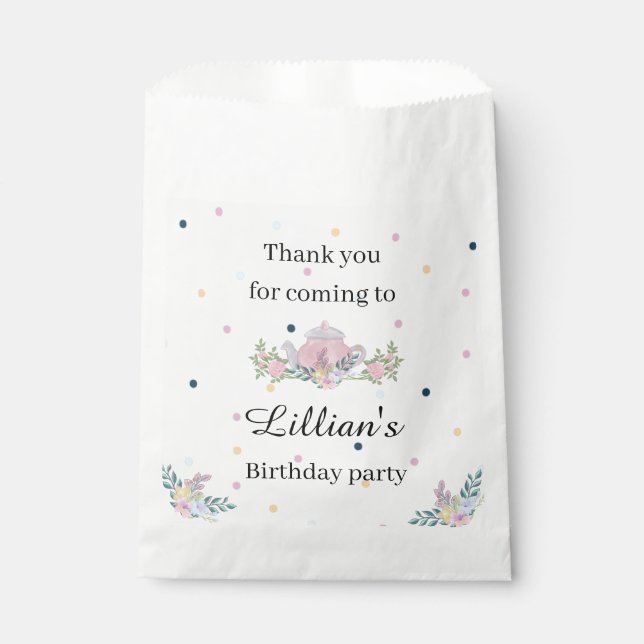 Wildblume Tee Party Geburtstagsgeschenk Blumenbeut Geschenktütchen (Vorderseite)