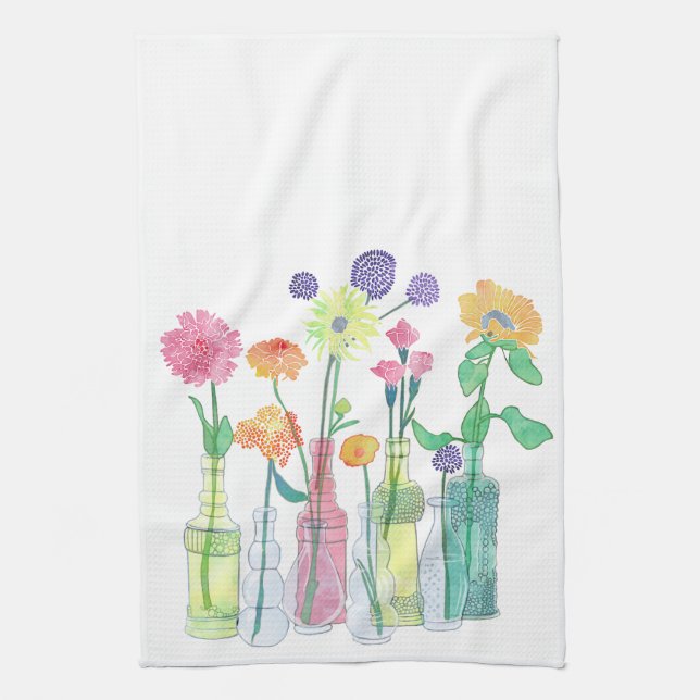 Wildblume-Tee-Tuch Geschirrtuch (Vertikal)