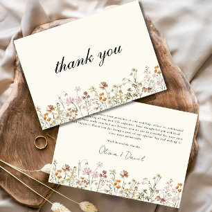 Wildblume Terracotta Beige Boho Wedding Dankeskarte