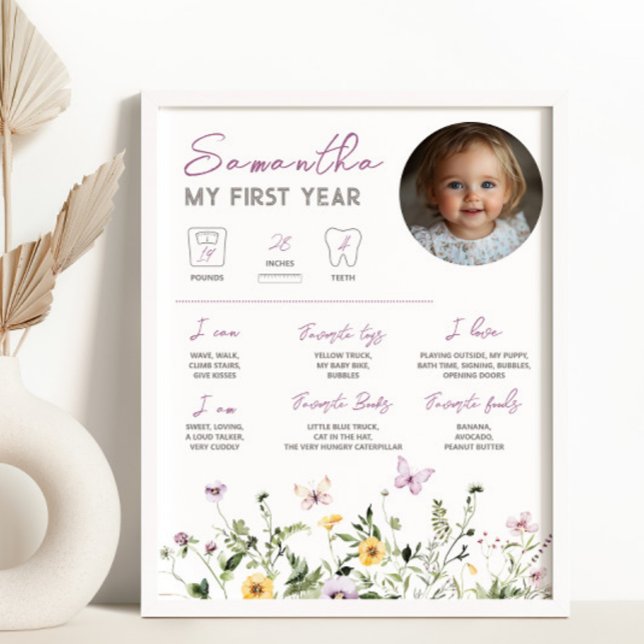 Wildblume Thema Foto Meilenstein Unterzeichnung Poster (Von Creator hochgeladen)