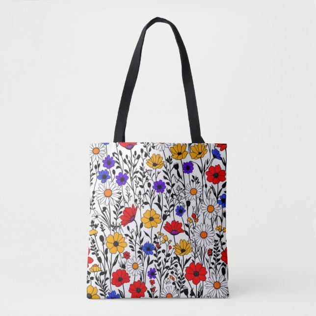 Wildblume Tote Bag Tasche (Vorderseite)