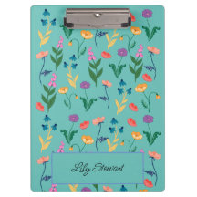 Wildblume Türkis Personalisierte Zwischenablage