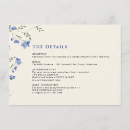 Wildblume und QR-Code für Hochzeiten Begleitkarte