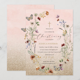 Wildblume und Schmetterling im Wasser Einladung