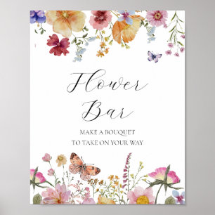 Wildblume und Schmetterlinge Blume Bouquet Bar Sig Poster
