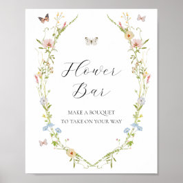 Wildblume und Schmetterlinge Blume Bouquet Bar Sig Poster