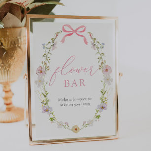 Wildblume und Schmetterlinge Blume Bouquet Bar Sig Poster