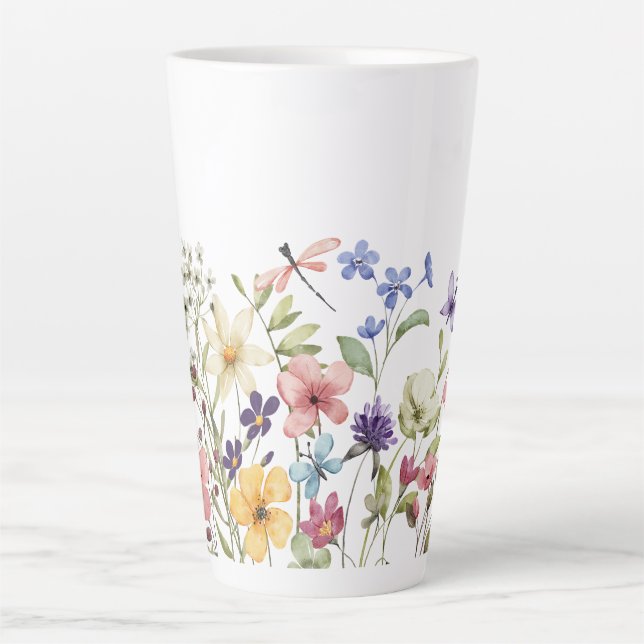 Wildblume und Schmetterlingsmuster Milchtasse (Vorderseite)