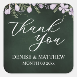 Wildblume und Wälder im Grünen Quadratischer Aufkleber