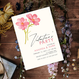 Wildblume Valentinisches Party Einladung