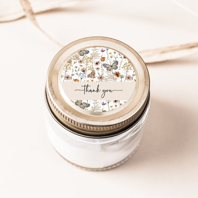 Wildblume Vielen Dank, Ihr Sticker (Boho Wildflower Thank You Sticker by Painted Paperie
)