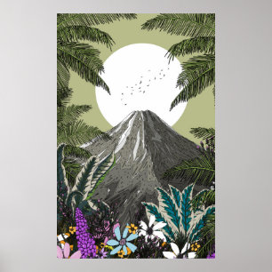Wildblume Vulkanberg Poster