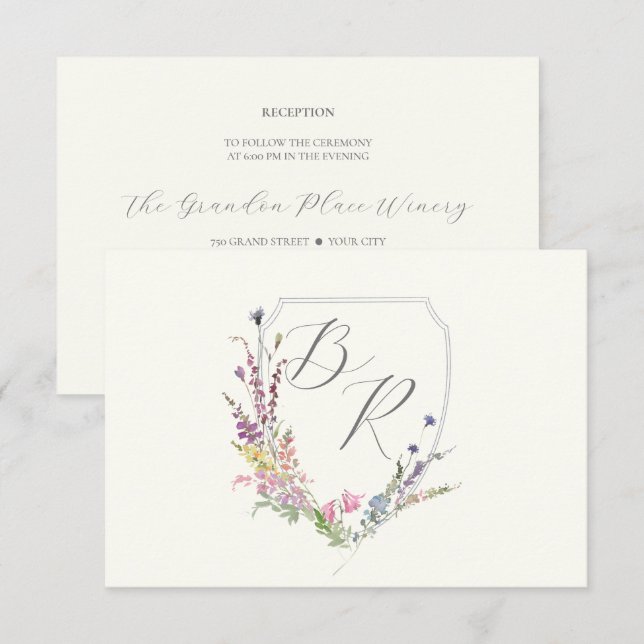 Wildblume Wappen Empfang Begleitkarte (Vorne/Hinten)