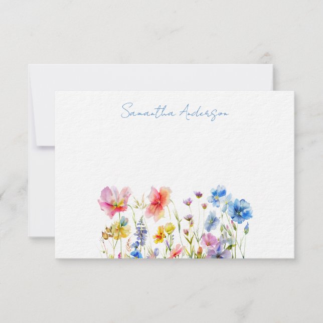 Wildblume Wasser Personalisiert Mitteilungskarte (Vorderseite)
