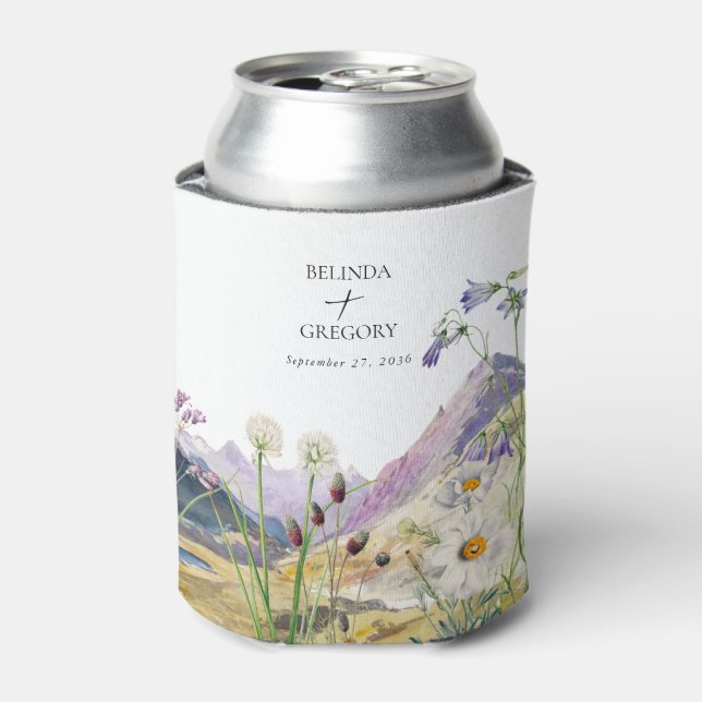 Wildblume Wasserfarbe Gastgeschenk Hochzeit Dosenkühler (Kanne Vorderseite)
