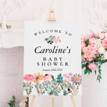 Wildblume Wasserfarbe Kinderdusche Begrüßungszeich