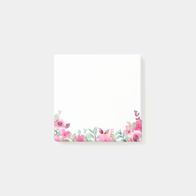 Wildblume Wasserfarbe Post-it Klebezettel (Vorderseite)