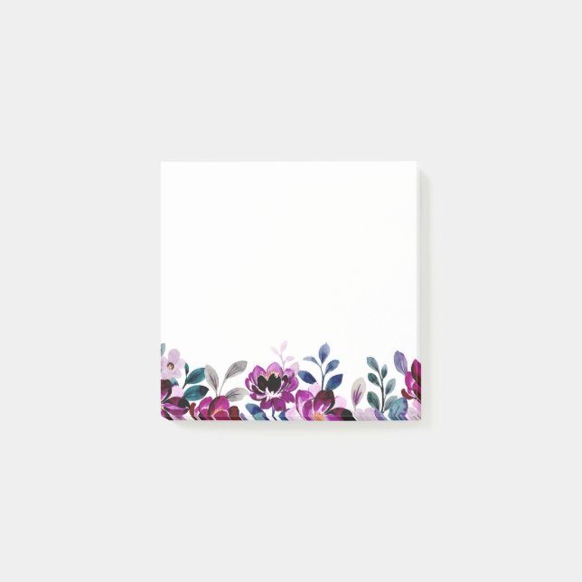 Wildblume Wasserfarbe Post-it Klebezettel (Vorderseite)
