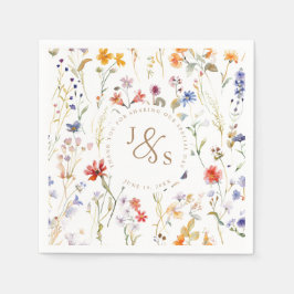Wildblume Wasserfarbe Serviette