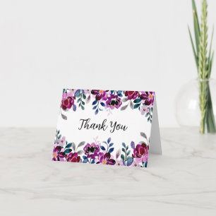 Wildblume Wasserfarbe Vielen Dank Notecard Karte