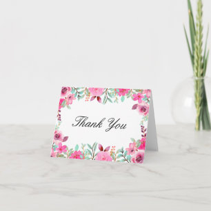 Wildblume Wasserfarbe Vielen Dank Notecard Karte