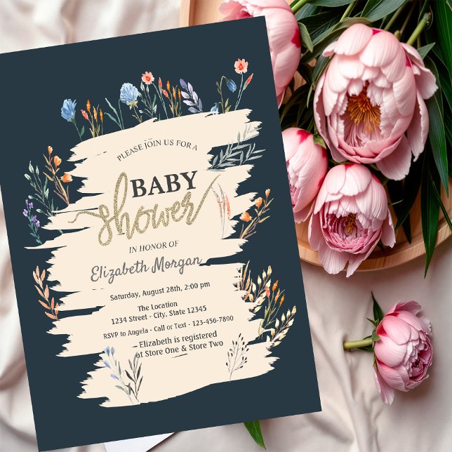 Wildblume Wasserfarbe Wasserfarbe Wiese Babydusche Einladung (Von Creator hochgeladen)