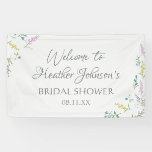 Wildblume Wasserfarben Elegantes Brautparty Banner