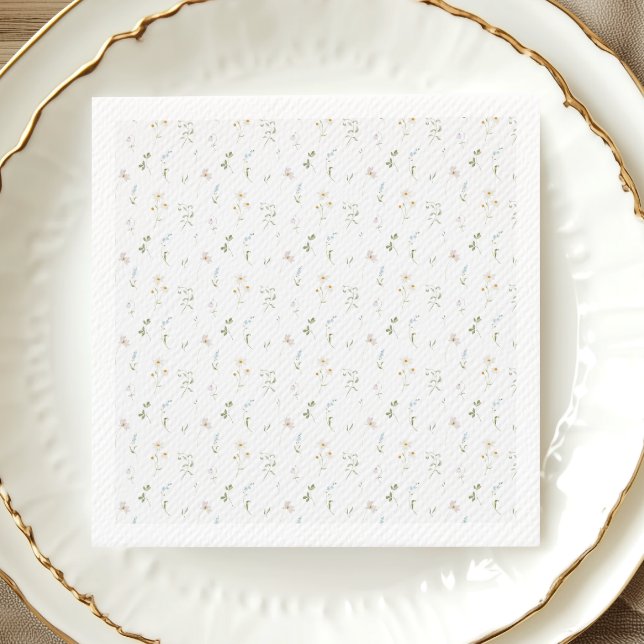 Wildblume Wasserfarbener Frühling Sommer Serviette (Von Creator hochgeladen)