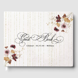 Wildblume Wasserfarbenflorale Hochzeit Gästebuch