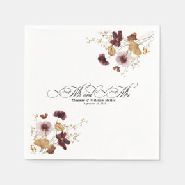 Wildblume Wasserfarbenflorale Hochzeit Serviette