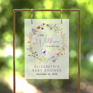 Wildblume Watercolor Baby Dusche Mädchen Willkomme Acrylschild