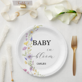 Wildblume Watercolor Baby in Bloom Pappteller