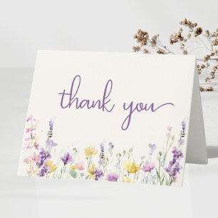 Wildblume Watercolor Babydusche Dankeskarte