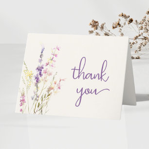 Wildblume Watercolor Babydusche Dankeskarte