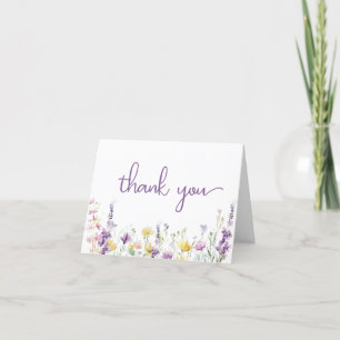 Wildblume Watercolor Babydusche Dankeskarte