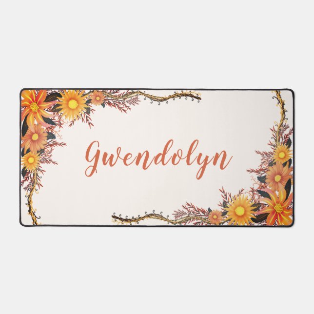 Wildblume Watercolor Boho Schreibtischunterlage (Vorderseite)