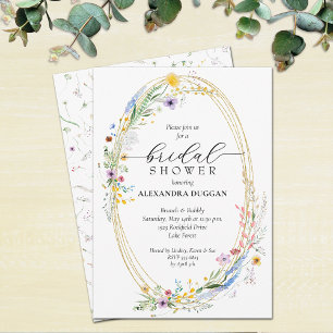 Wildblume Watercolor Brautparty Einladung