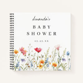 Wildblume Watercolor Brautparty Gästebuch Notizbuch