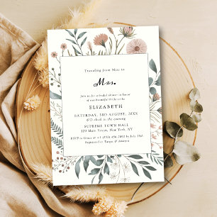 Wildblume Watercolor Frau Brautparty fehlen Einladung