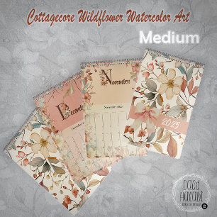 Wildblume Watercolor Kunst, Dichtung und Musik Kalender