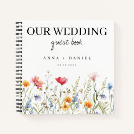 Wildblume Watercolor Wedding Gästebuch Notizbuch
