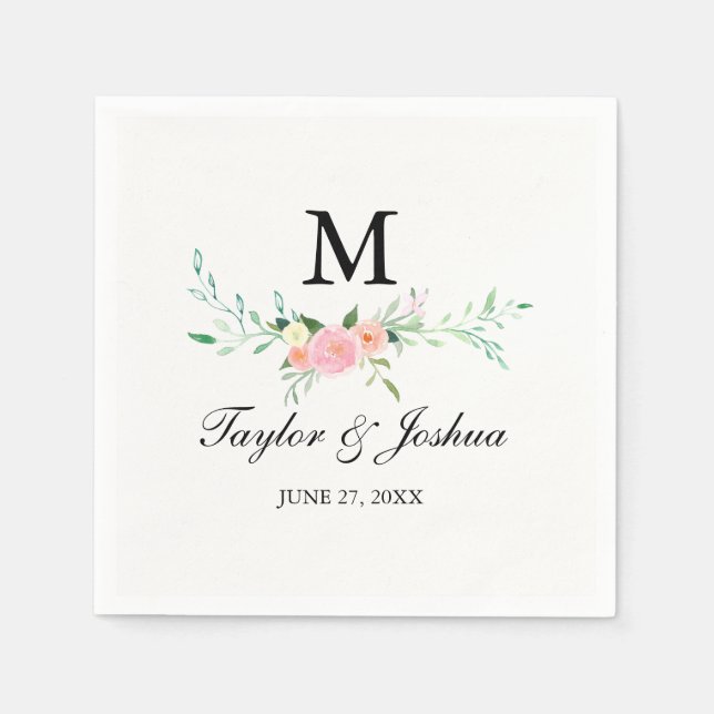 Wildblume Watercolor Wedding Napkin Serviette (Vorderseite)