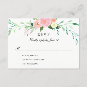 Wildblume Watercolor Wedding RSVP Karte