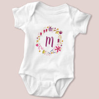 Wildblume Watercolor Wreath Monogramm
