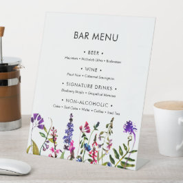 Wildblume Wedding Bar Menu Sockelschild