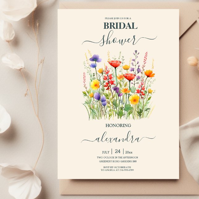 Wildblume Wedding Boho Country Brautparty Einladung (Von Creator hochgeladen)