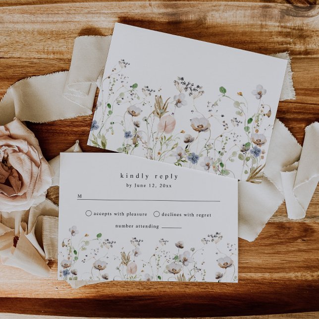 Wildblume Wedding Boho Floral Wedding RSVP Card (Von Creator hochgeladen)